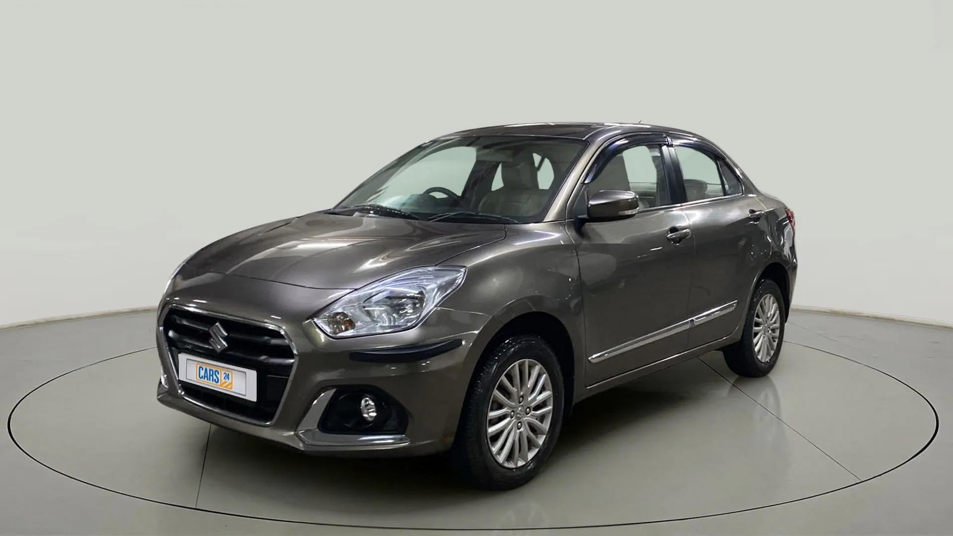 Front three-quarter view of a Maruti Suzuki Dzire 2018-2023