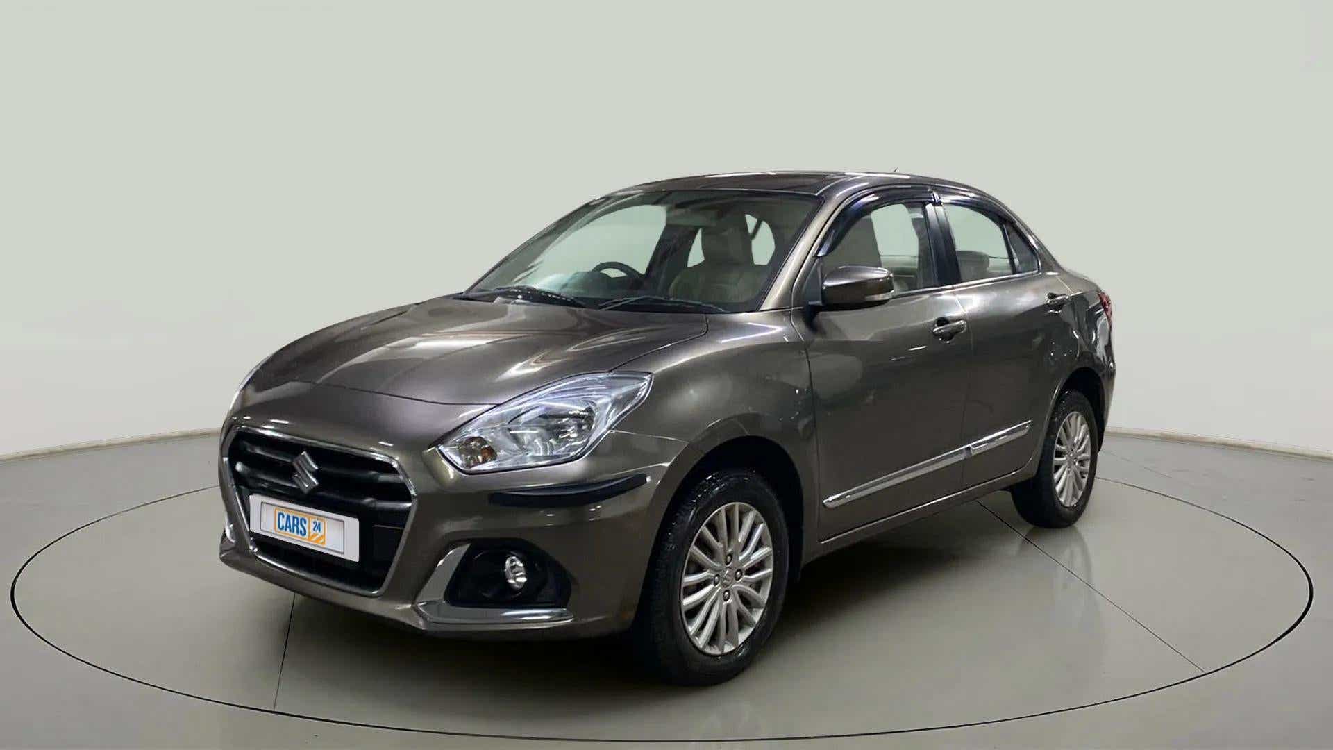 Front three-quarter view of a Maruti Suzuki Dzire 2018-2023