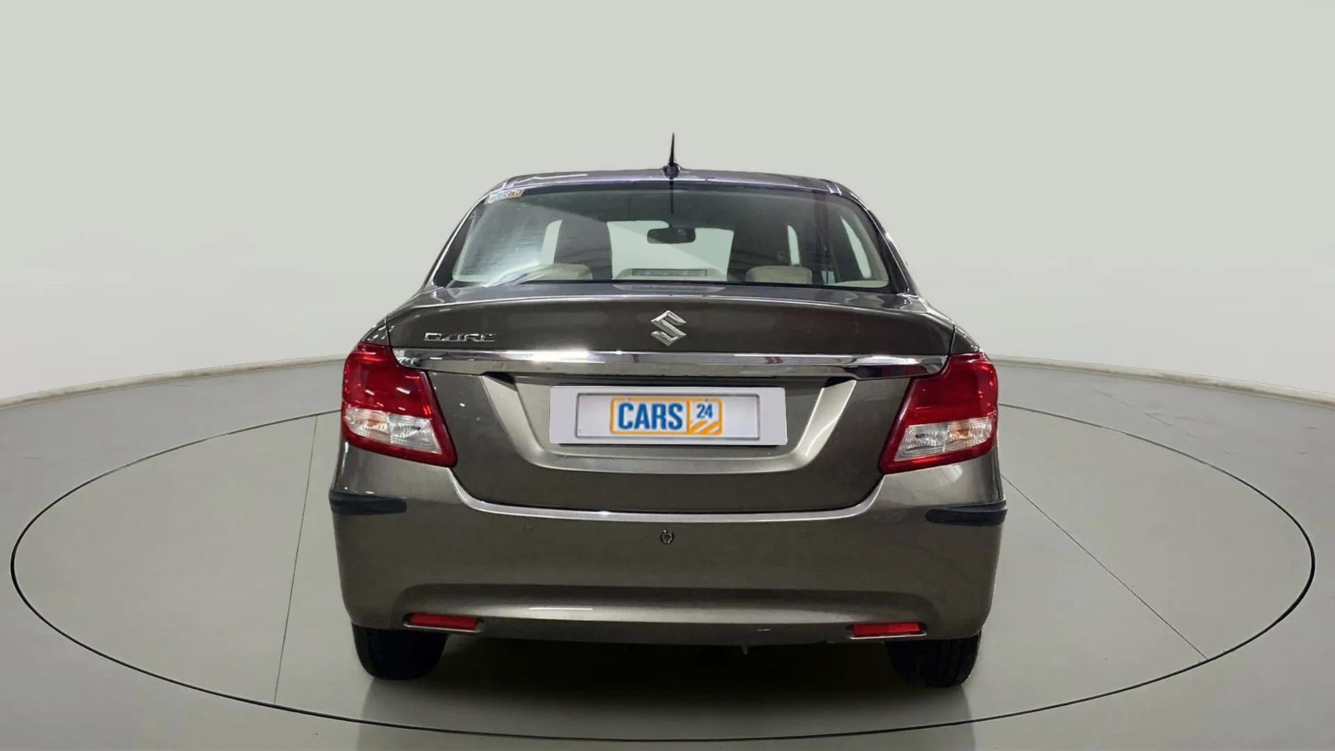Rear view of a Maruti Suzuki Dzire 2018-2023