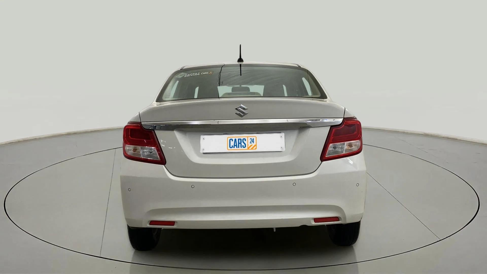 Rear view of a Maruti Suzuki Dzire