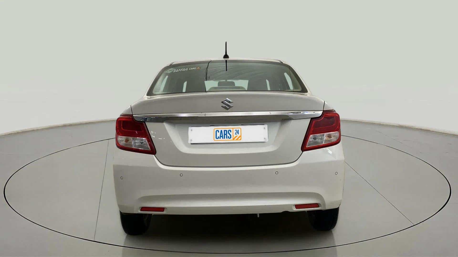 Rear view of a Maruti Suzuki Dzire