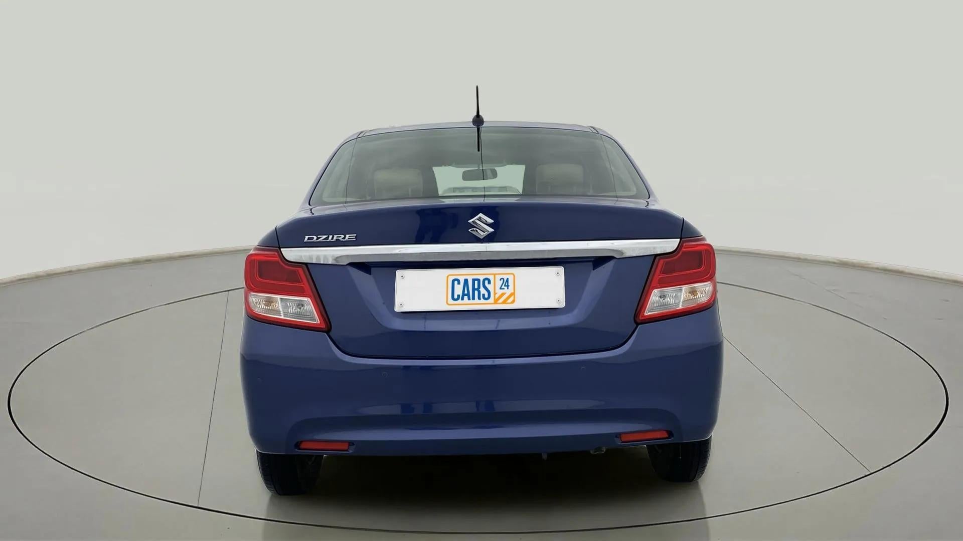Rear view of a Maruti Suzuki Dzire 2018-2023