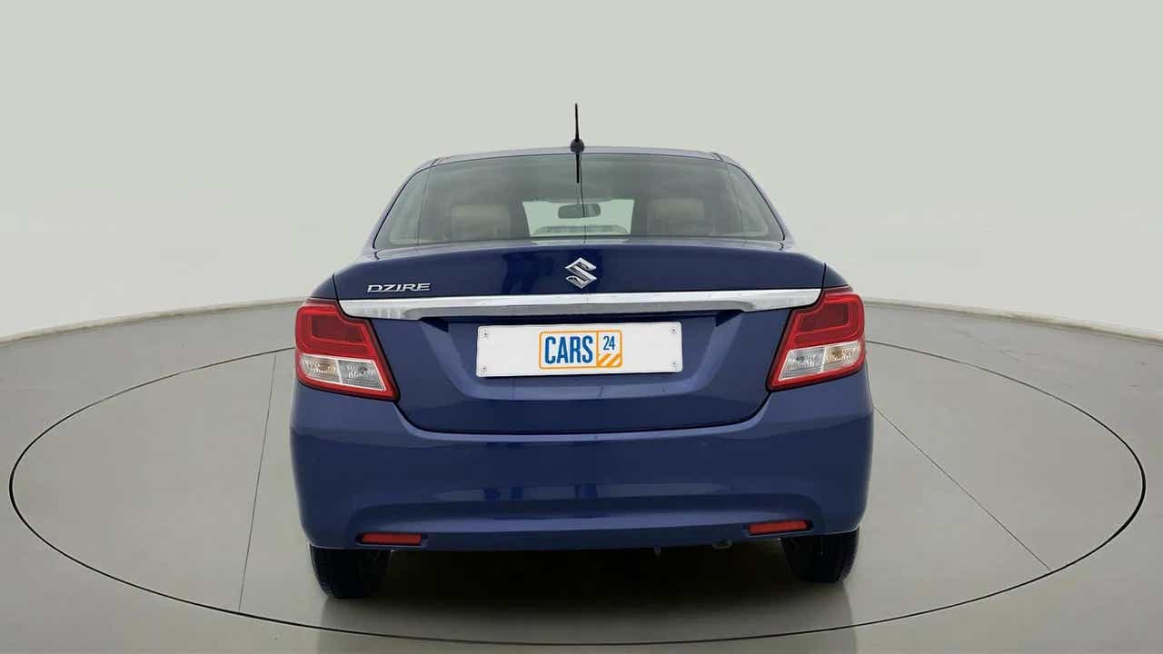 Rear view of a Maruti Suzuki Dzire 2018-2023