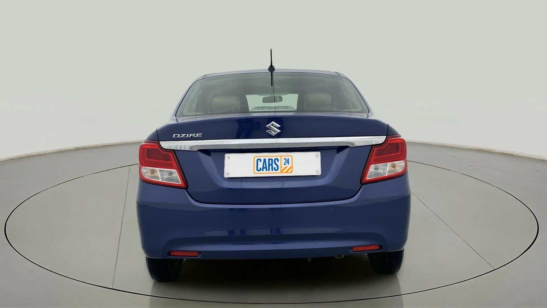 Rear view of a Maruti Suzuki Dzire 2018-2023