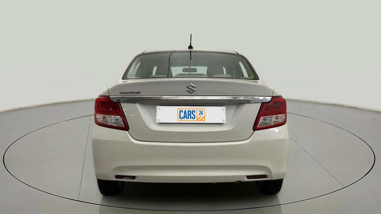 Rear view of a Maruti Suzuki Dzire