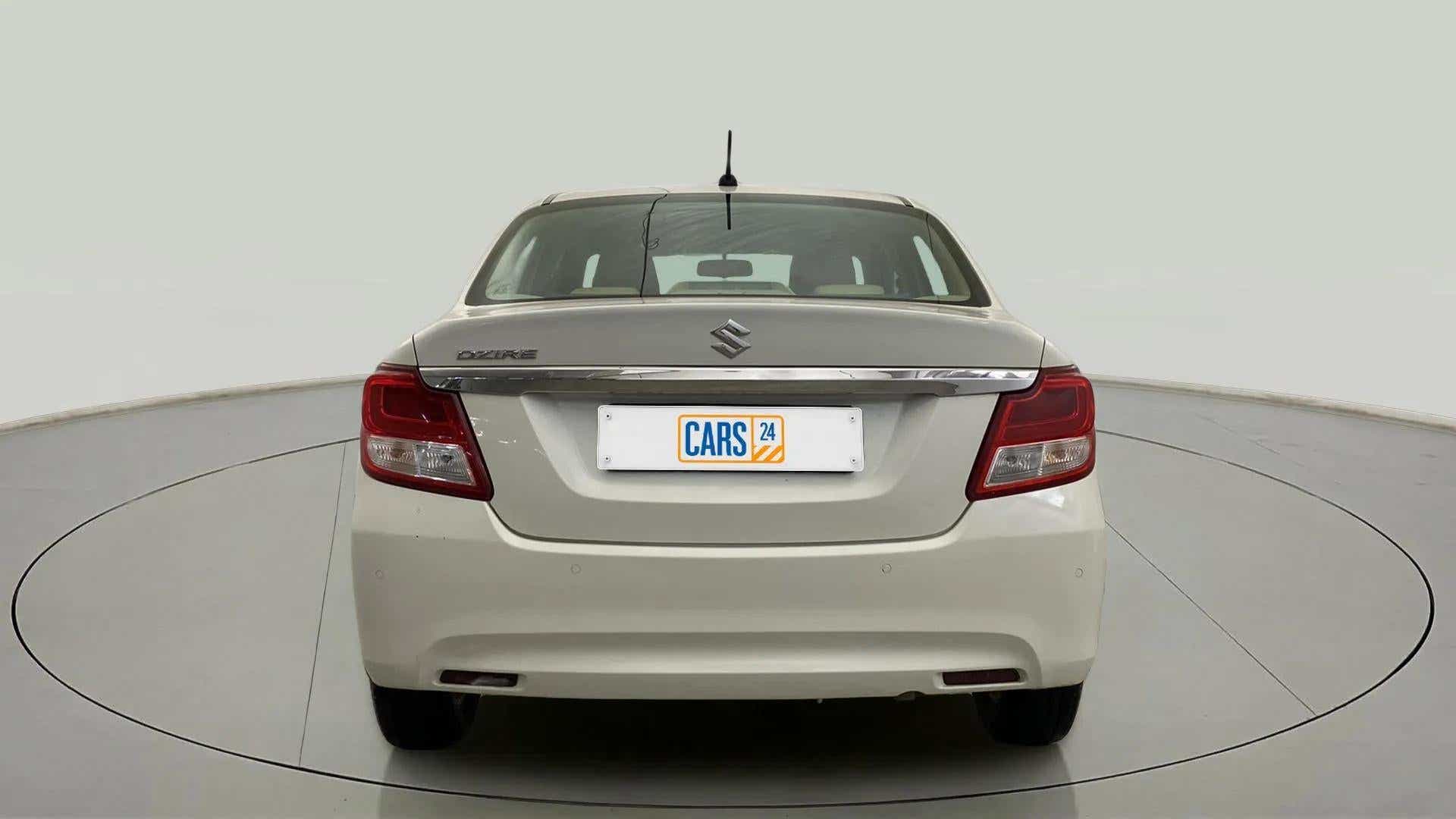 Rear view of a Maruti Suzuki Dzire