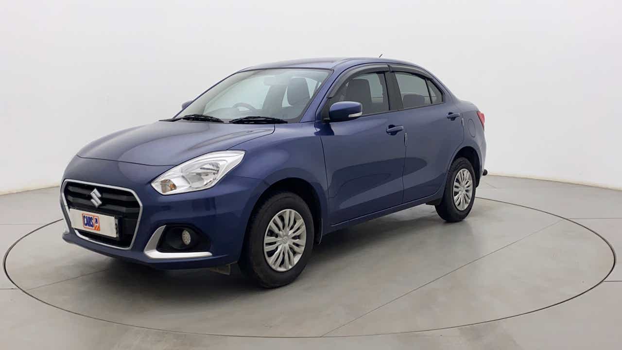 Front three-quarter view of a Maruti Suzuki Dzire 2018-2023