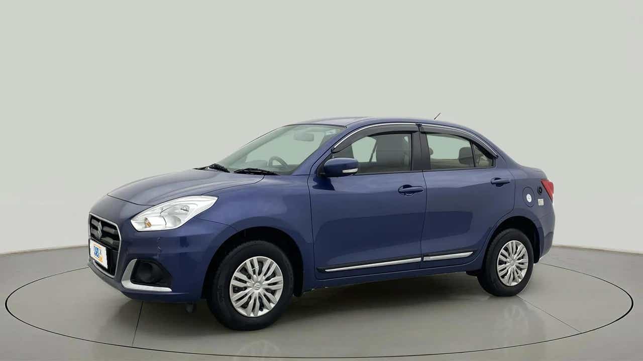 Front-side view of a Maruti Suzuki Dzire 2018-2023