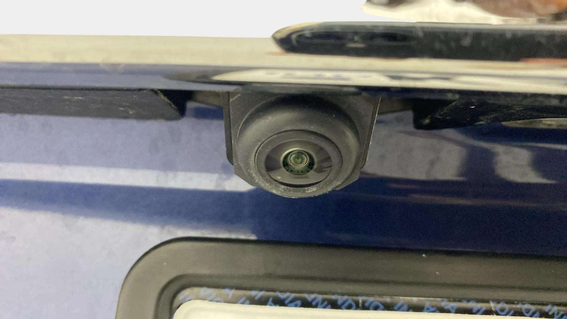 Close-up of a rear camera on a Maruti Suzuki Dzire