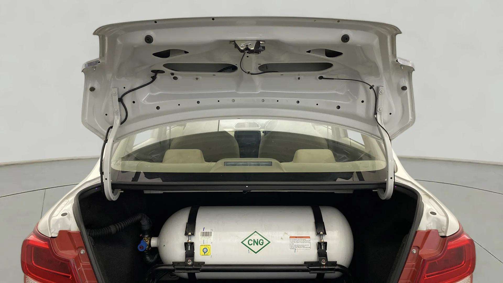 Boot space with cng cylinder of a maruti suzuki dzire