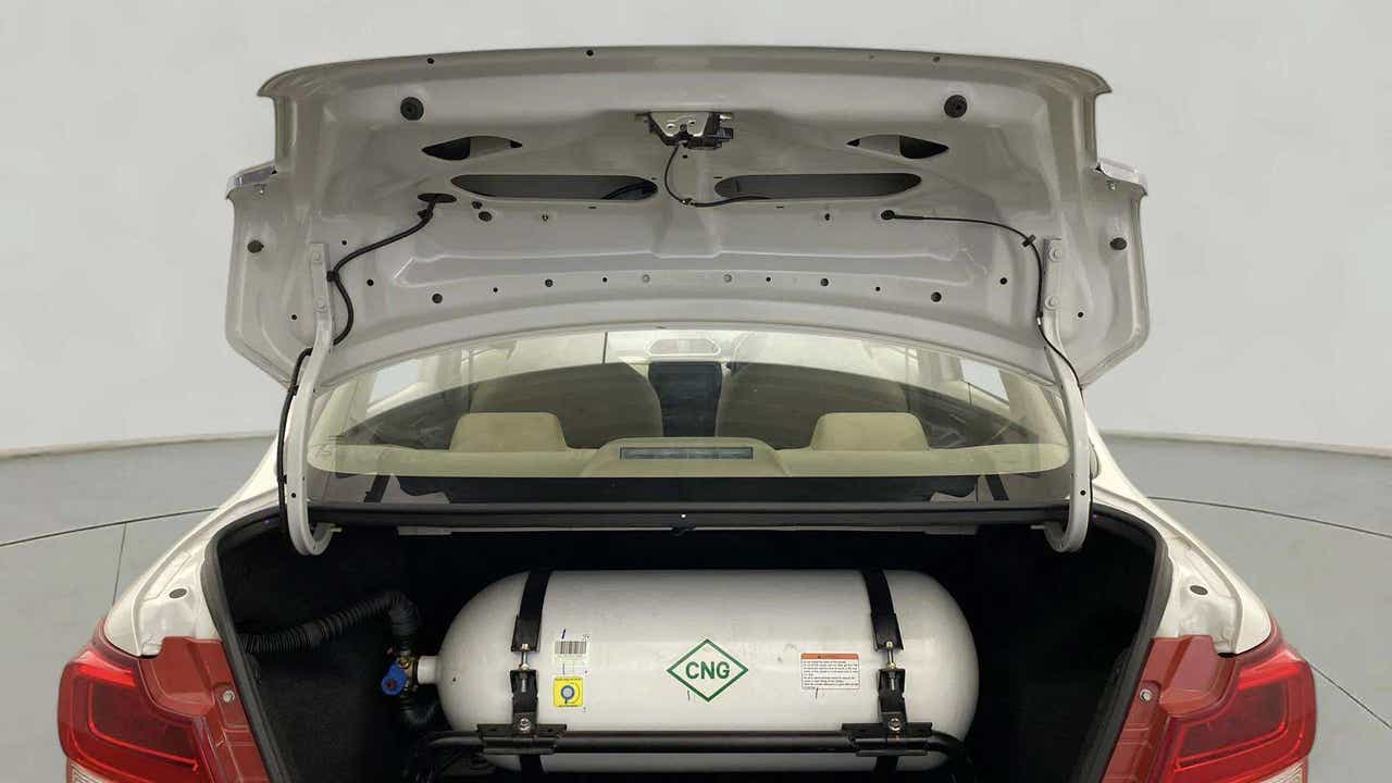 Boot space with cng cylinder of a maruti suzuki dzire
