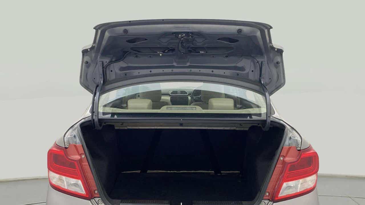 Open boot view of a Maruti Suzuki Dzire 2018-2023
