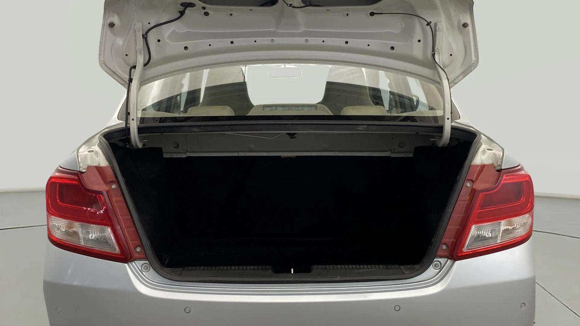 Boot view of a Maruti Suzuki Dzire 2018-2023