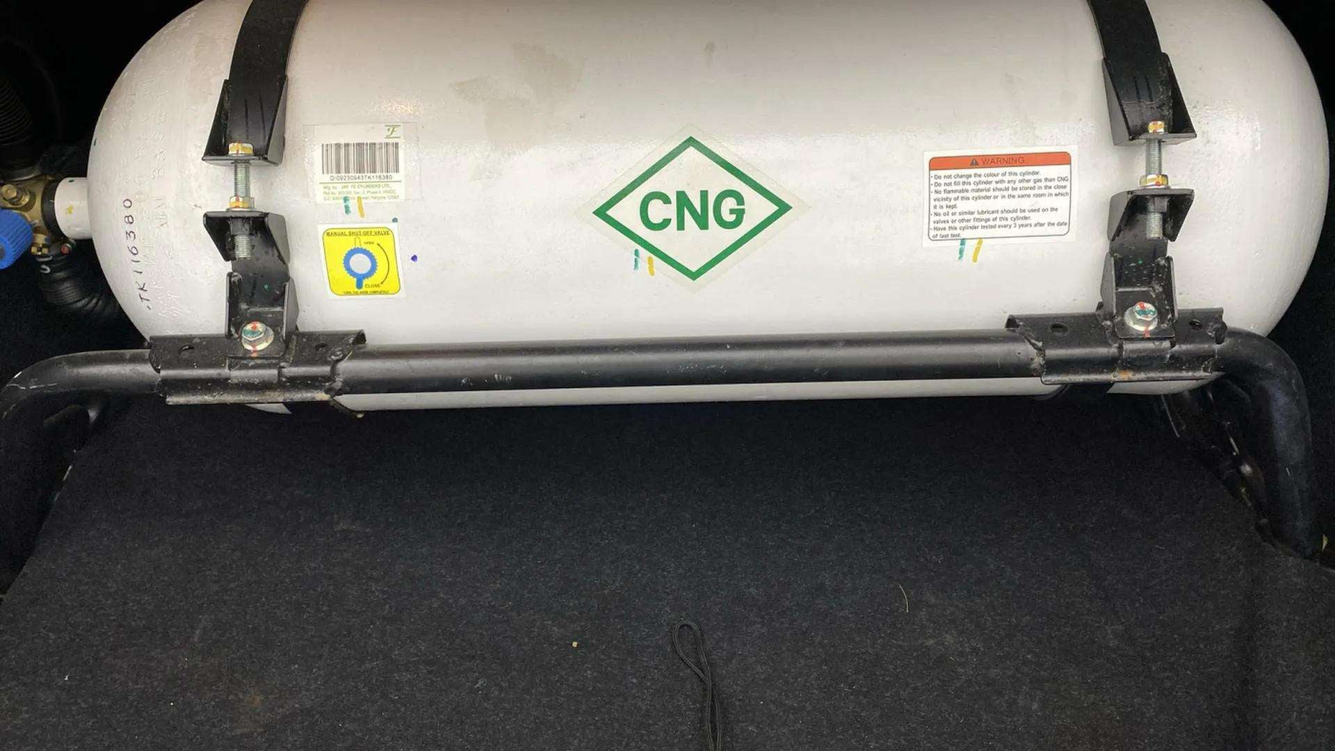 Cng cylinder close-up of a Maruti Suzuki Dzire 2018-2023