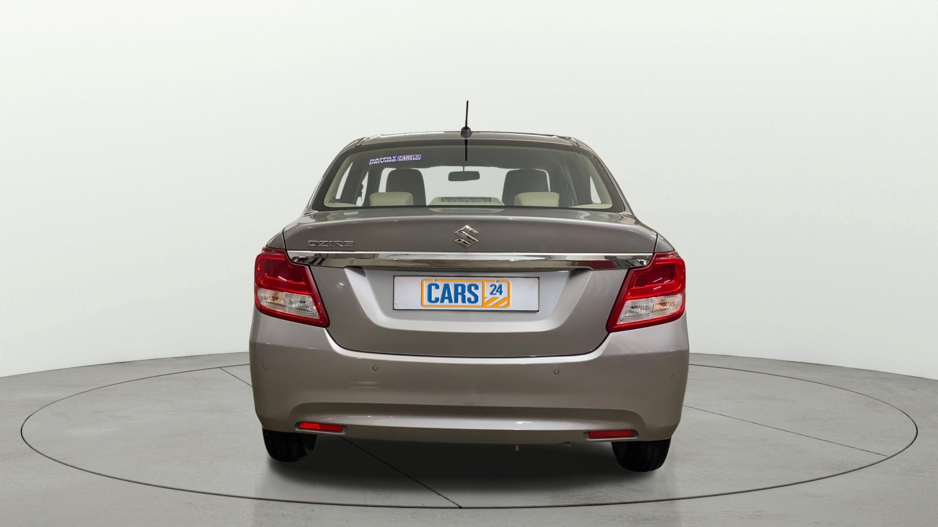 Rear view of a Maruti Suzuki Dzire 2018-2023