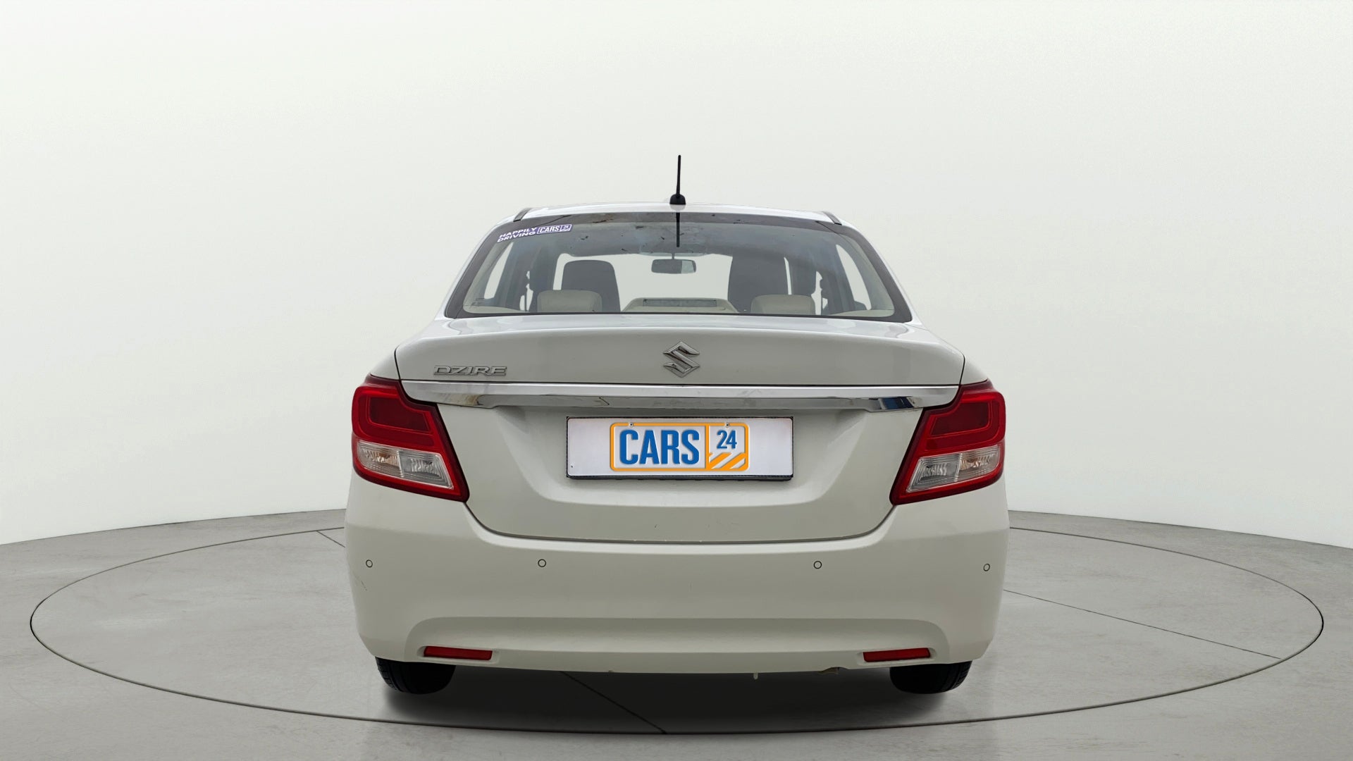 Rear view of a Maruti Suzuki Dzire