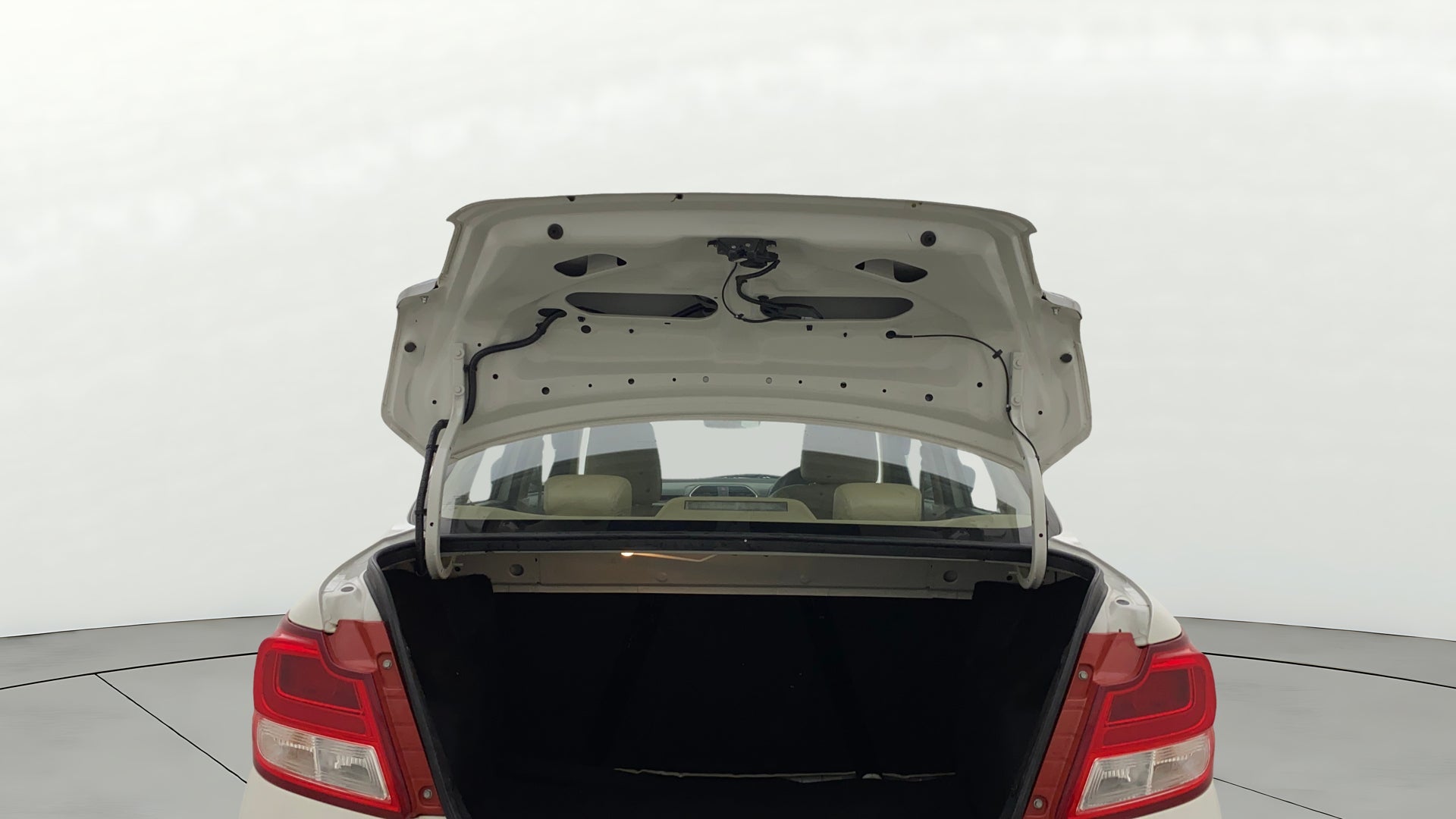 Open trunk view of a Maruti Suzuki Dzire