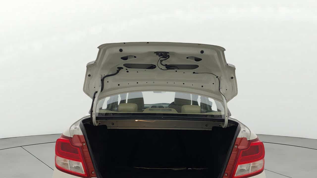 Open trunk view of a Maruti Suzuki Dzire