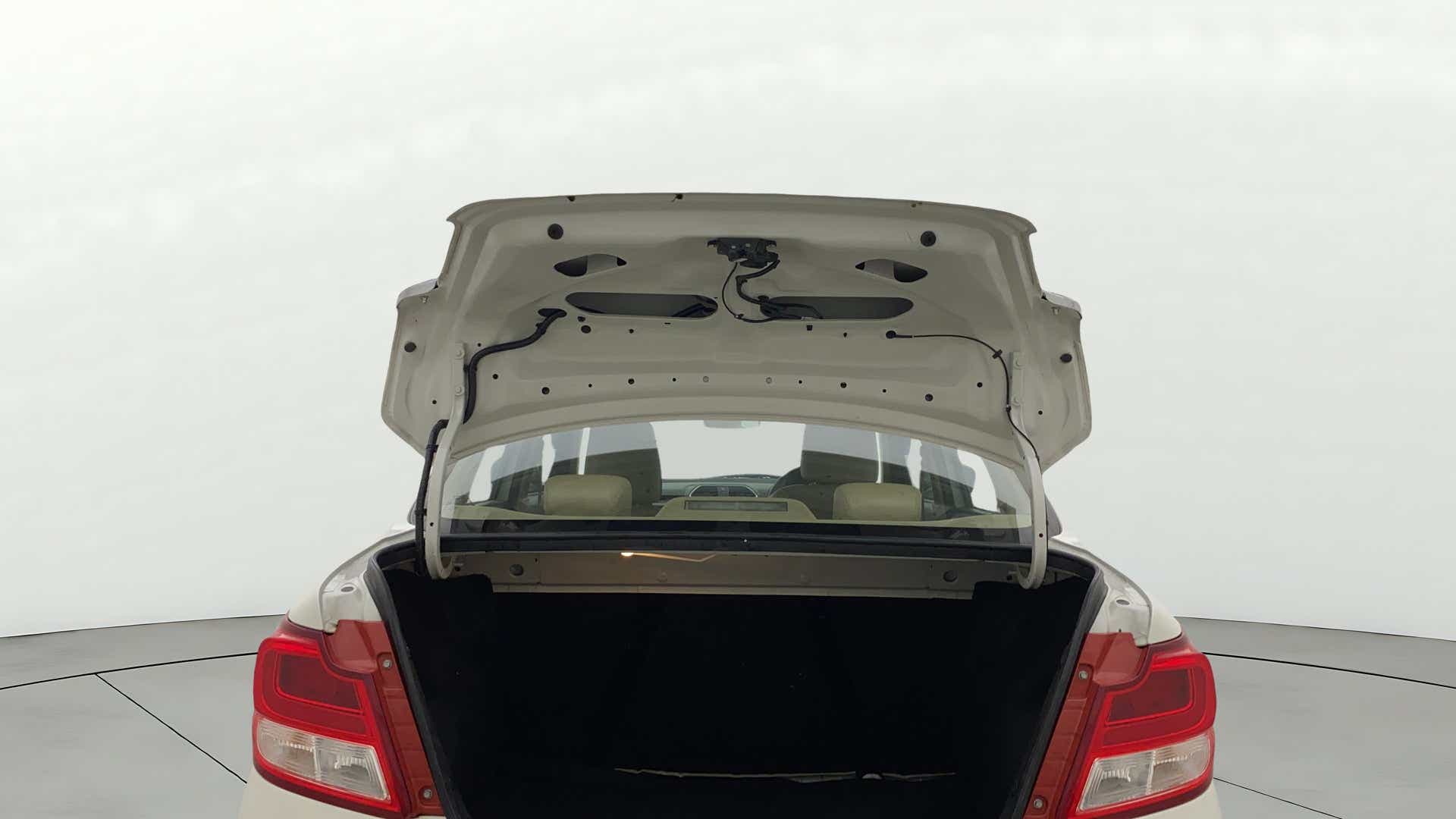Open trunk view of a Maruti Suzuki Dzire