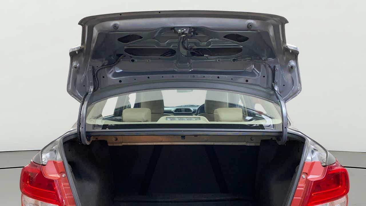 Open trunk view of a Maruti Suzuki Dzire 2018-2023