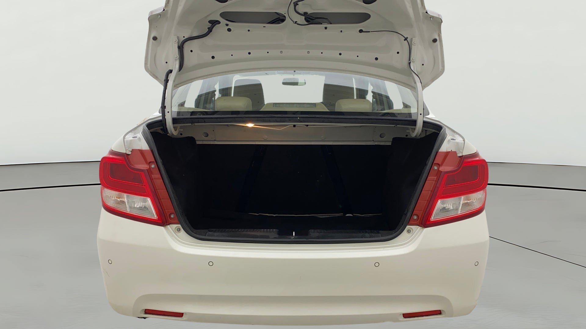Open trunk view of a Maruti Suzuki Dzire