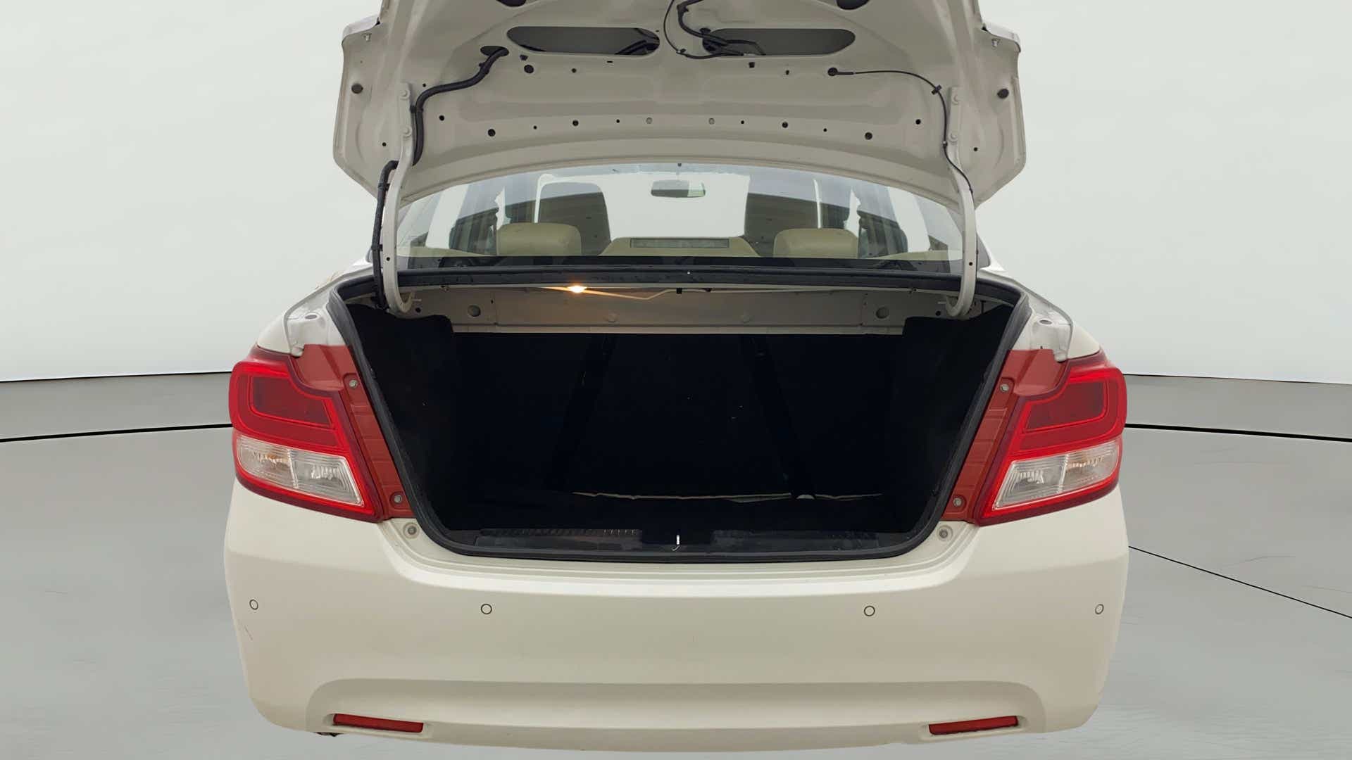 Open trunk view of a Maruti Suzuki Dzire