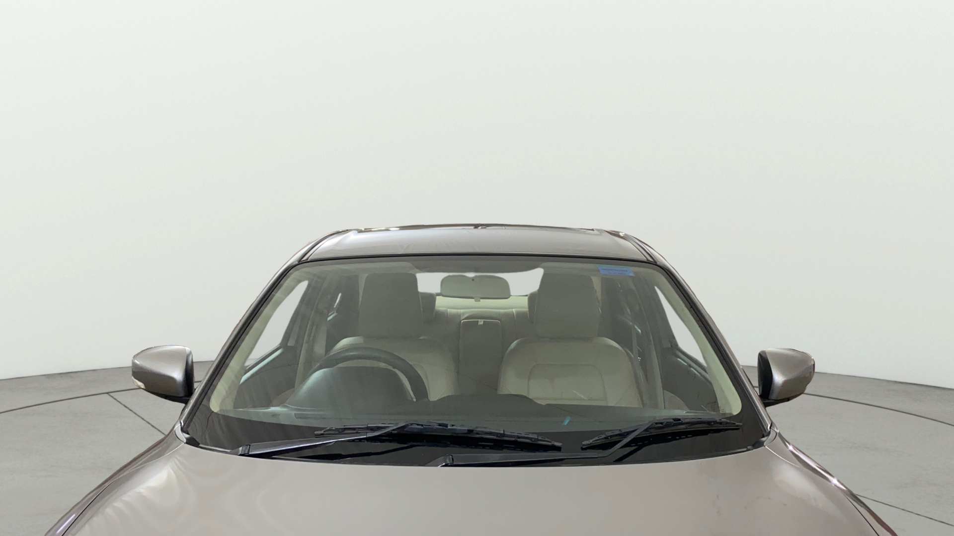 Front windshield view of a Maruti Suzuki Dzire 2018-2023