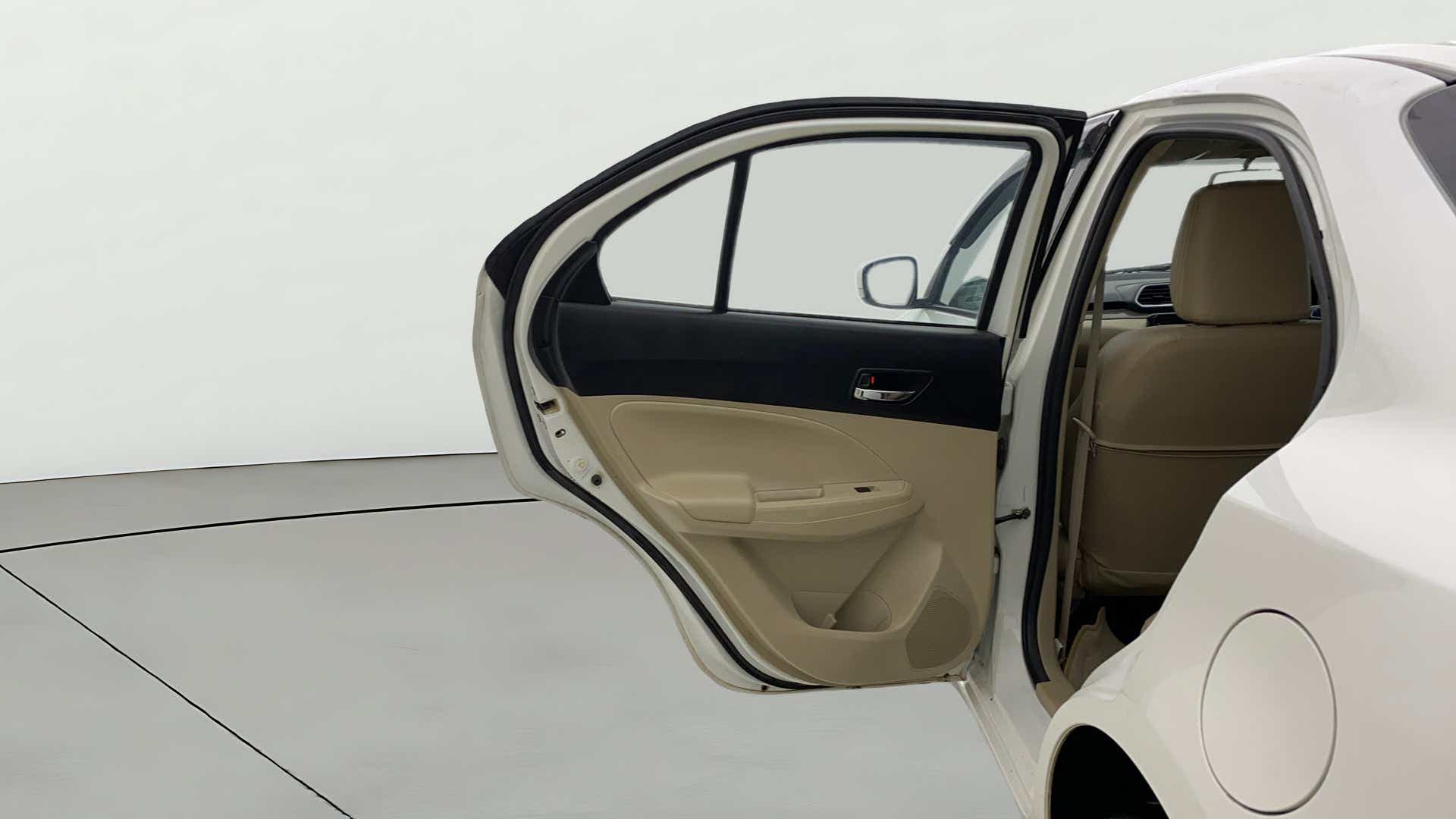 Rear door and interior view of a Maruti Suzuki Dzire