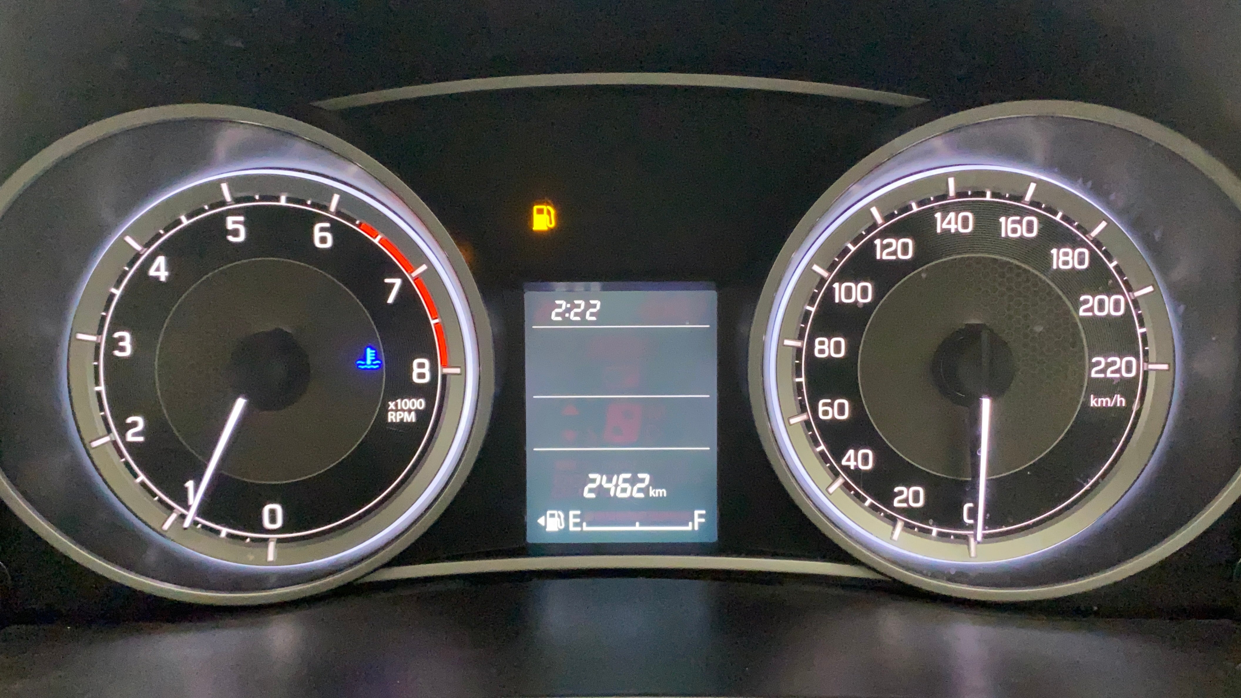 Instrument cluster of a Maruti Suzuki Dzire 2018-2023