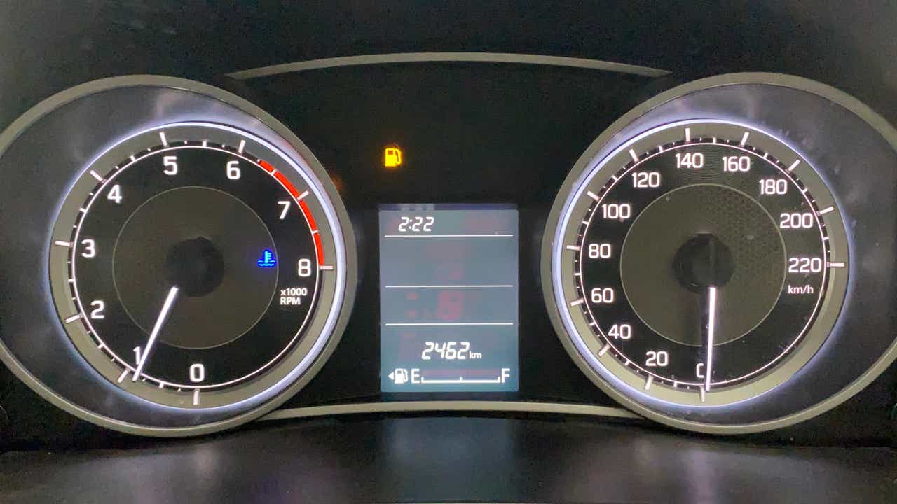 Instrument cluster of a Maruti Suzuki Dzire 2018-2023