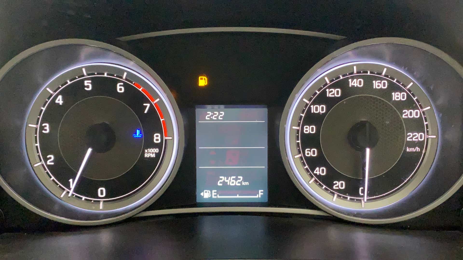 Instrument cluster of a Maruti Suzuki Dzire 2018-2023