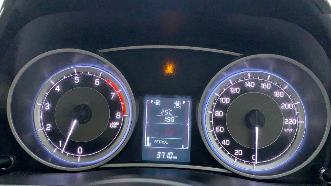 Instrument cluster of a Maruti Suzuki Dzire 2018-2023