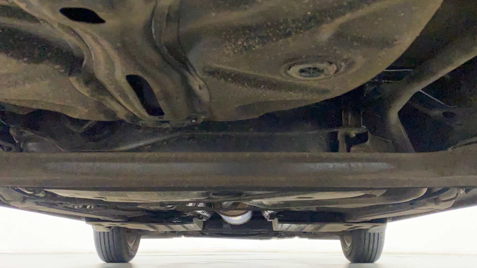 Undercarriage view of a Maruti Suzuki Dzire 2018-2023