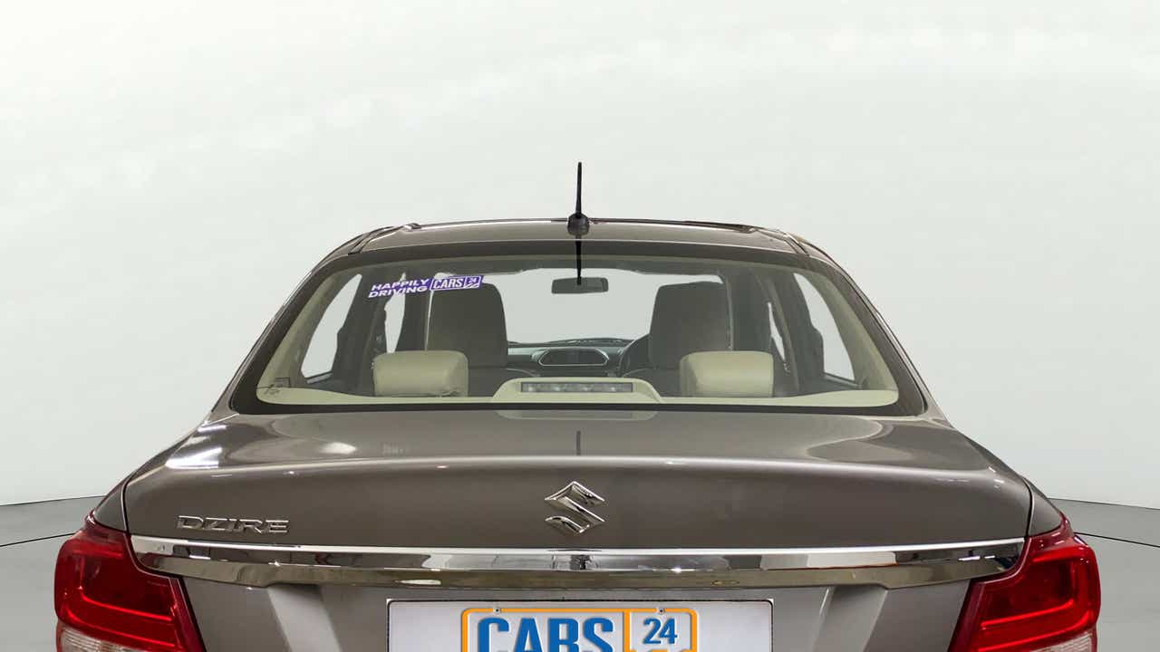 Rear view of a Maruti Suzuki Dzire 2018-2023