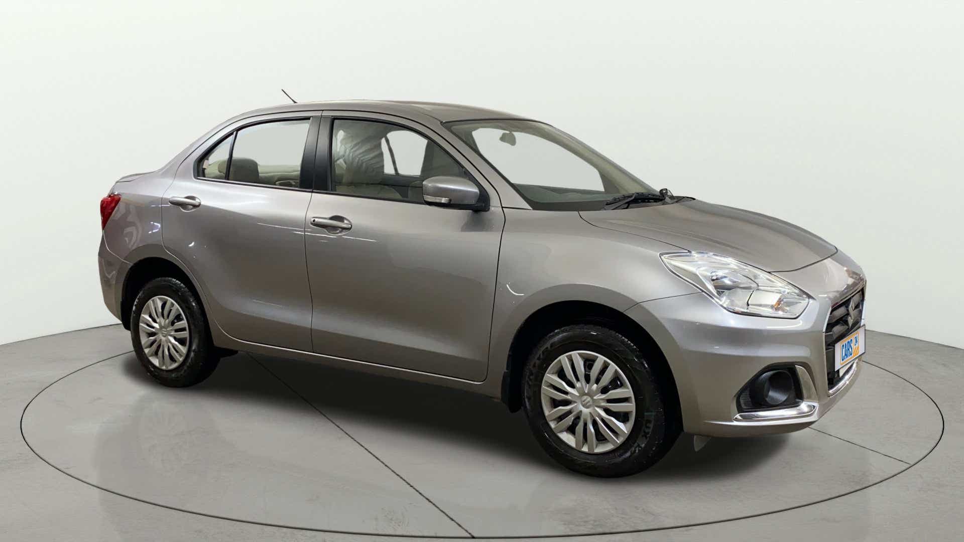 Front three-quarter view of a Maruti Suzuki Dzire 2018-2023