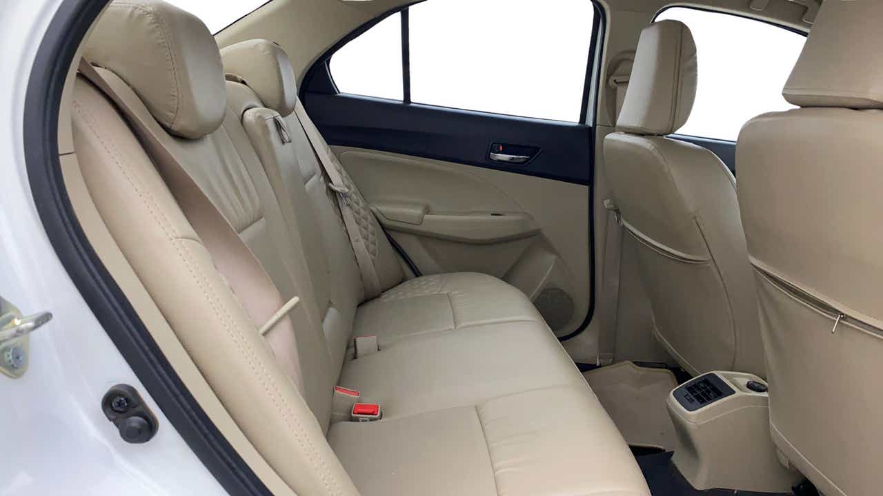 Rear seat view of a Maruti Suzuki Dzire