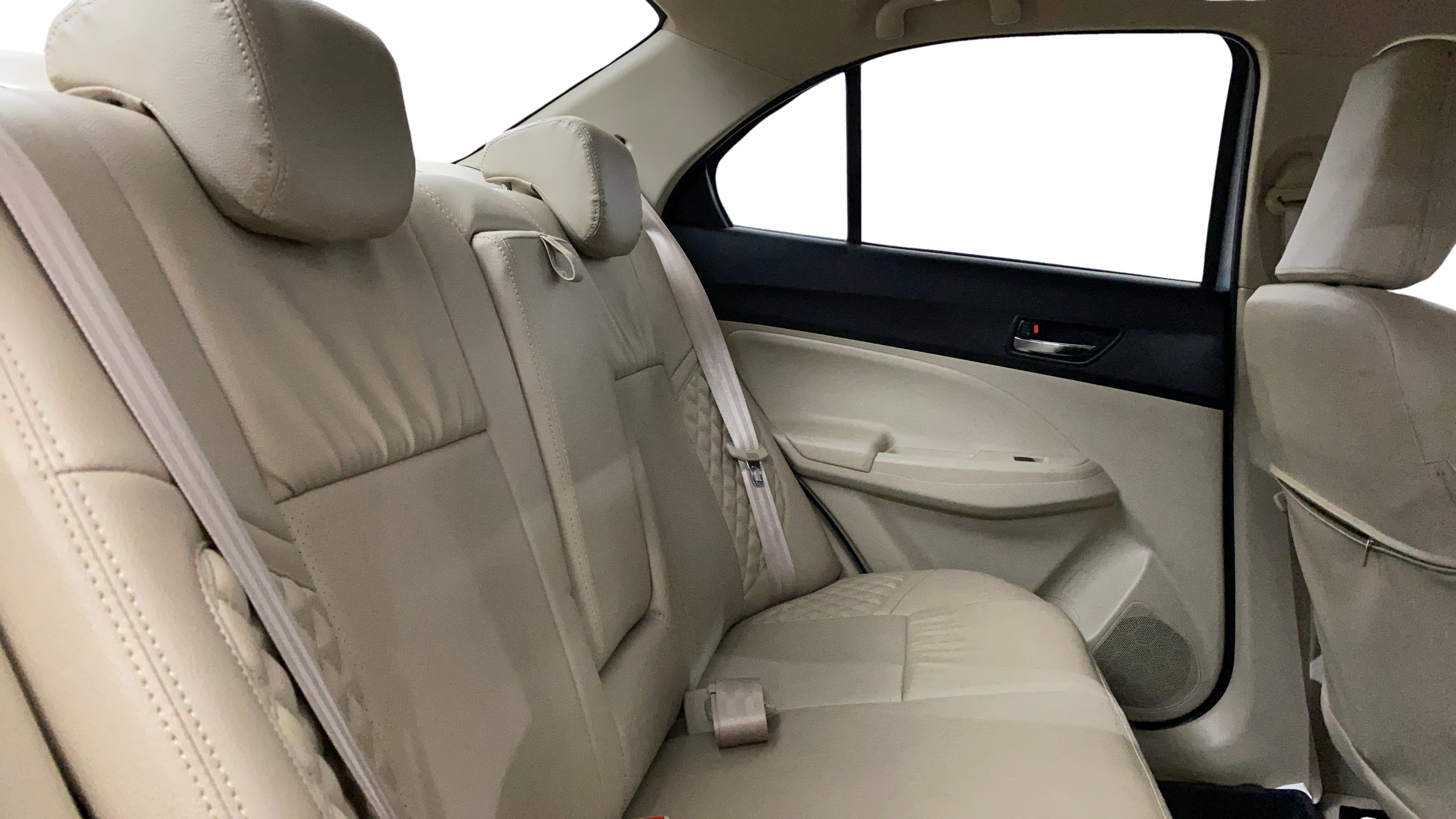 Rear seat interior of a Maruti Suzuki Dzire 2018-2023