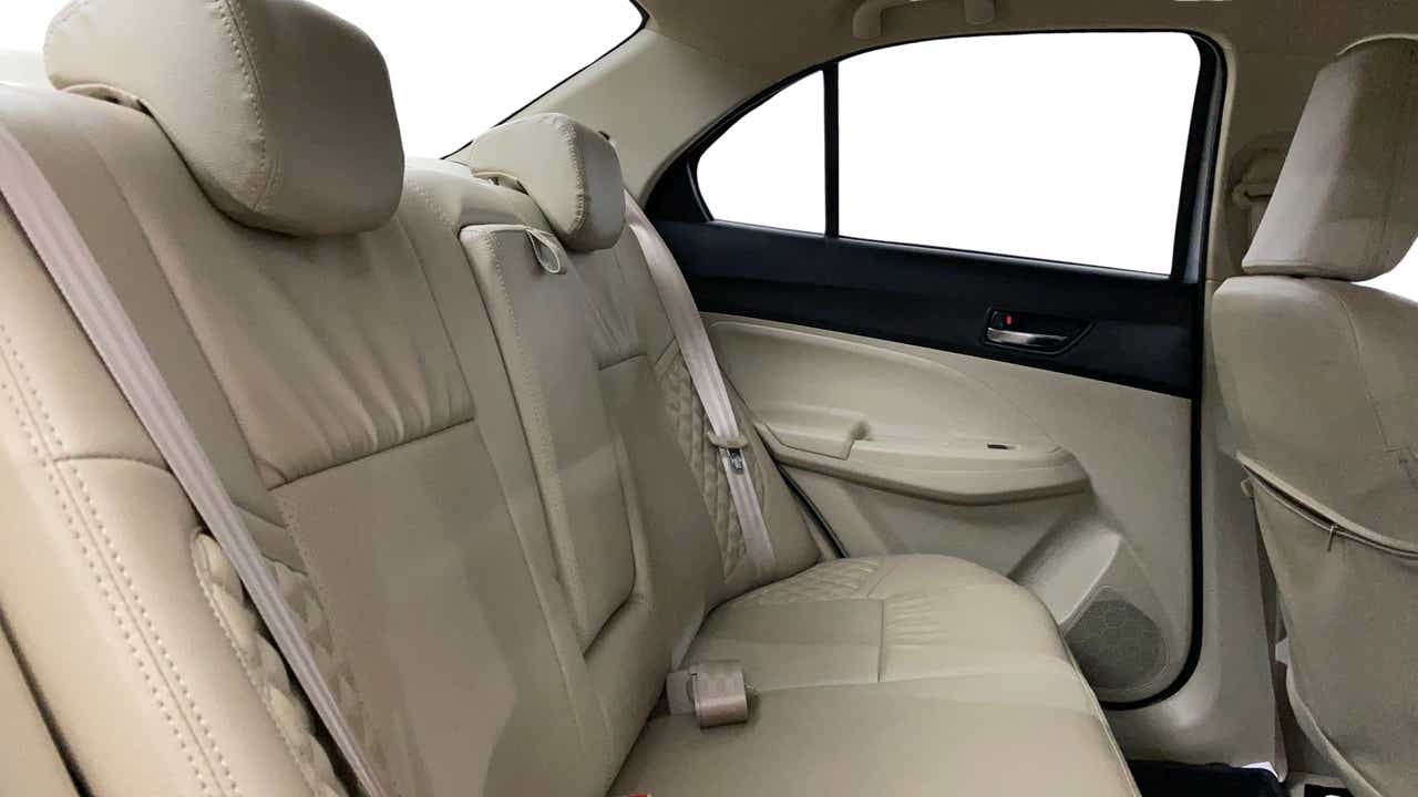 Rear seat interior of a Maruti Suzuki Dzire 2018-2023