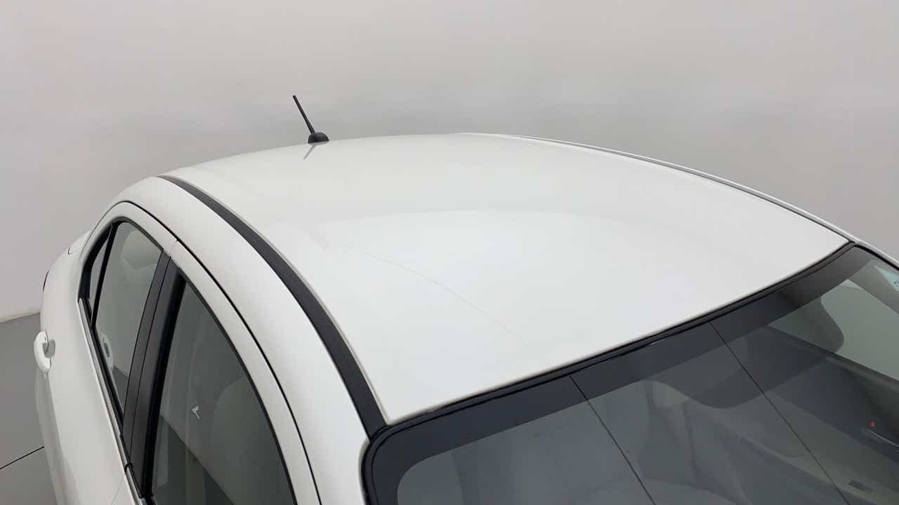 Roof view of a arctic white Maruti Suzuki Dzire 2018-2023
