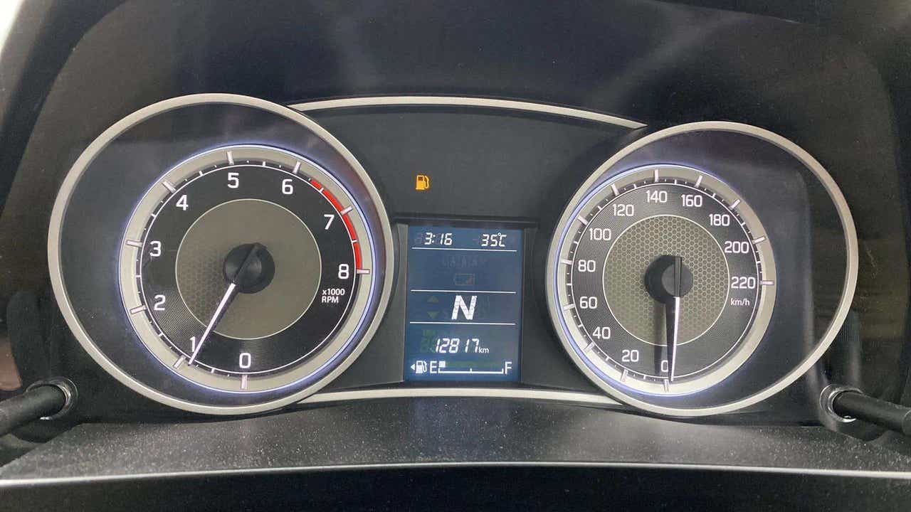 Instrument cluster of a Maruti Suzuki Dzire
