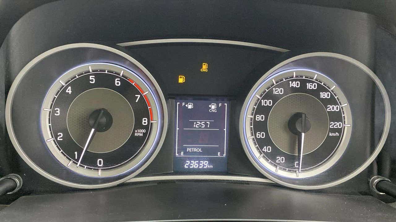 Instrument cluster of a Maruti Suzuki Dzire 2018-2023
