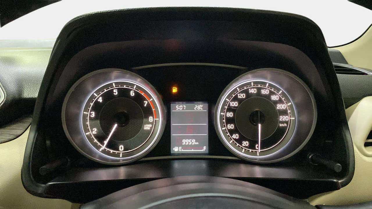 Instrument cluster of a Maruti Suzuki Dzire 2018-2023