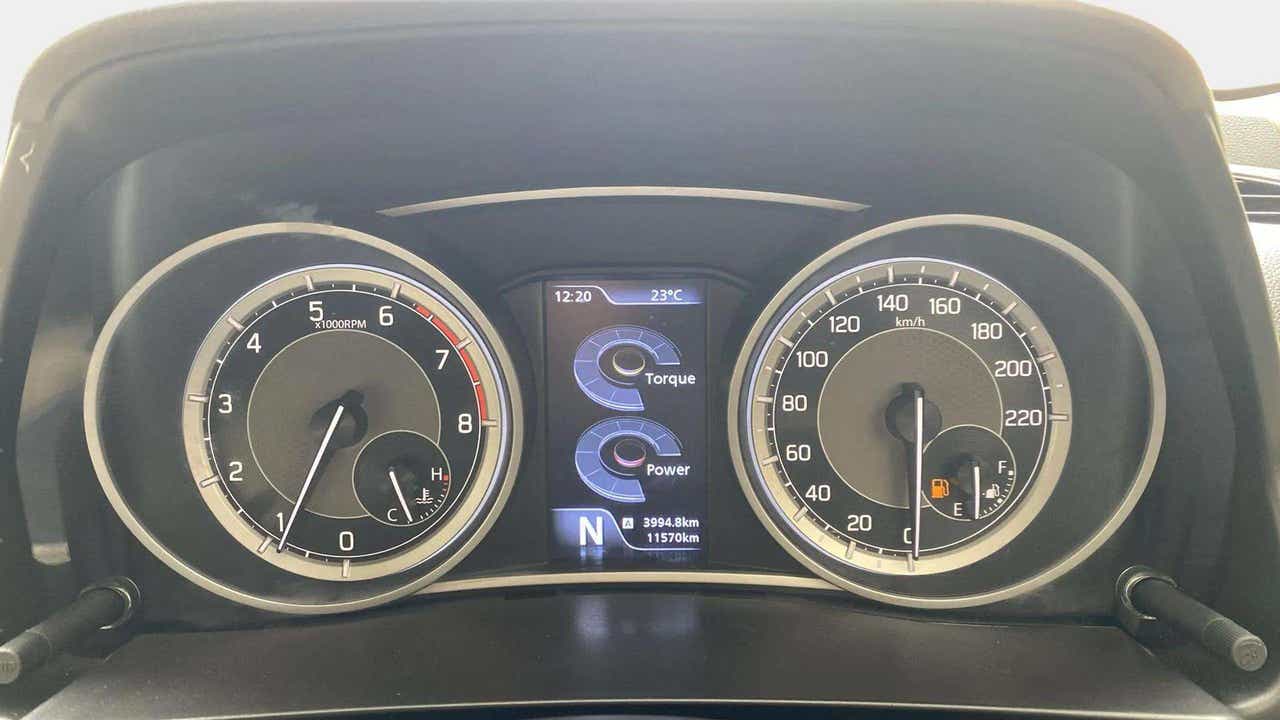Instrument cluster of a Maruti Suzuki Dzire 2018-2023