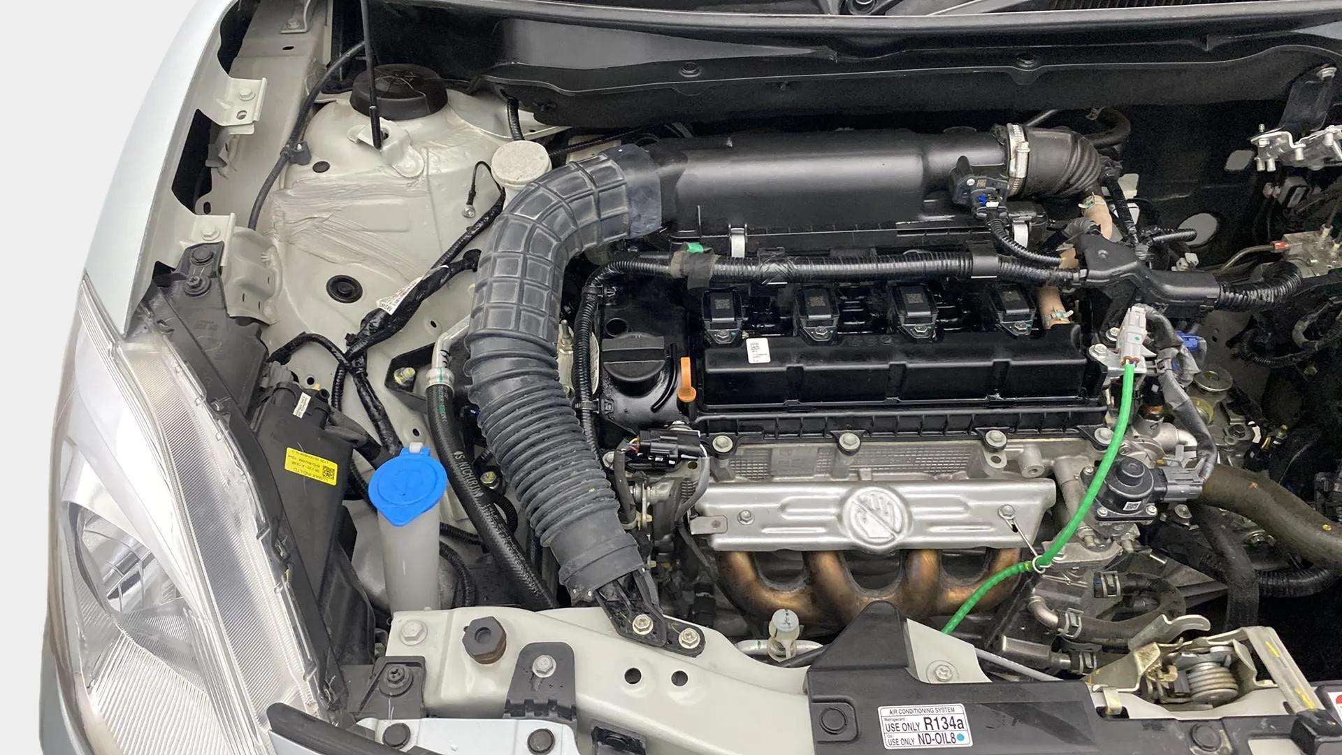 Engine bay view of a Maruti Suzuki Dzire 2018-2023