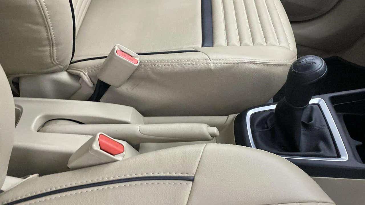 Interior gear lever and handbrake of a Maruti Suzuki Dzire 2018-2023