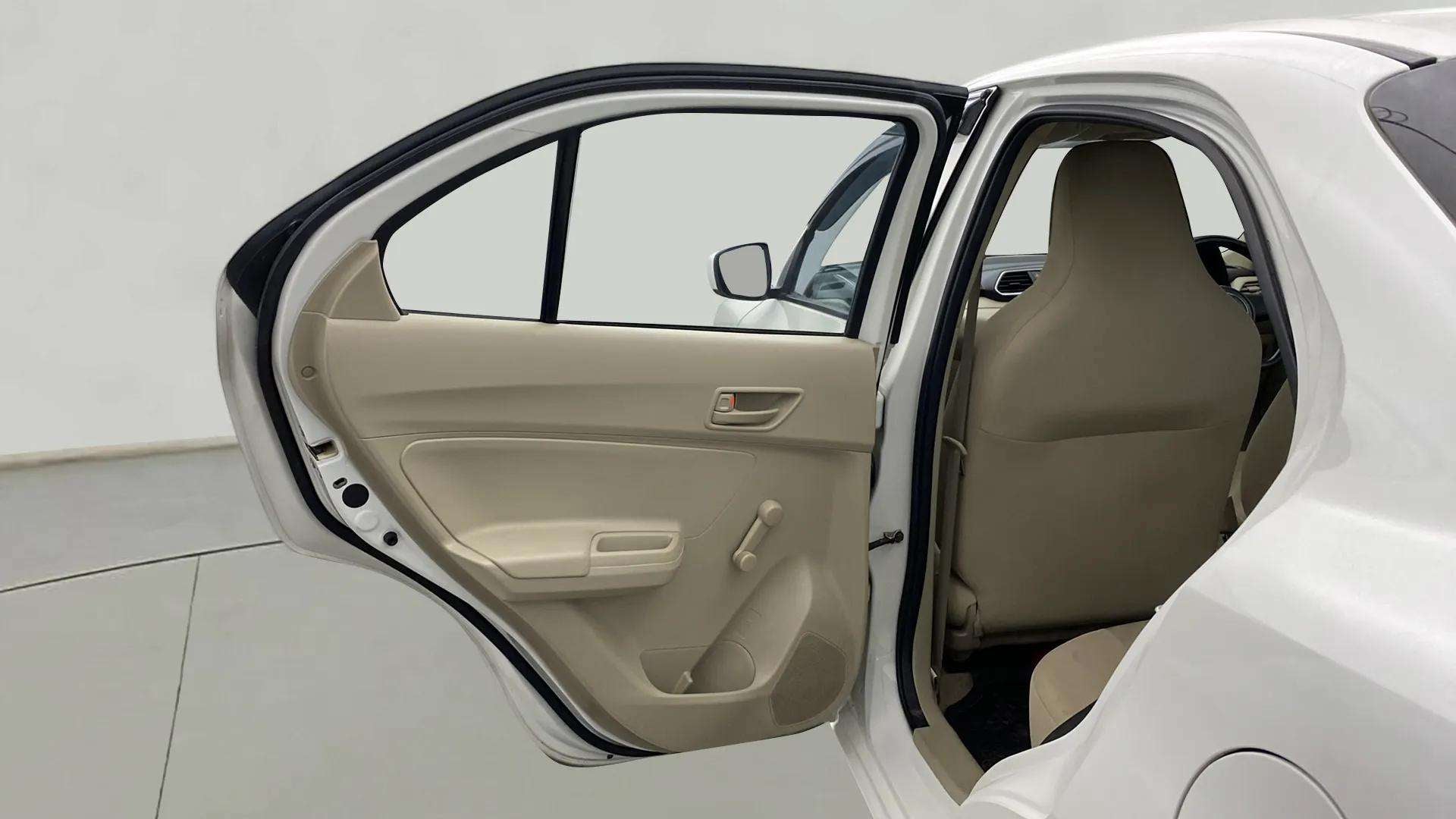 Rear left door interior view of a Maruti Suzuki Dzire