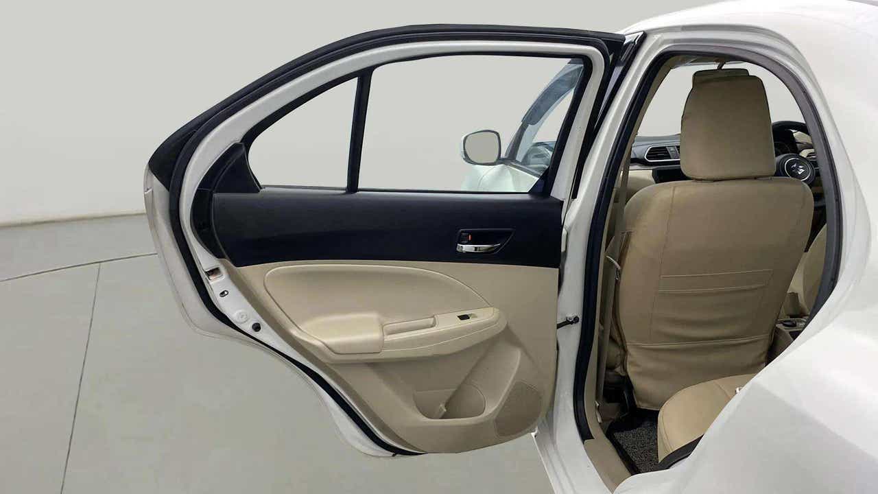 Rear door and seat view of a Maruti Suzuki Dzire