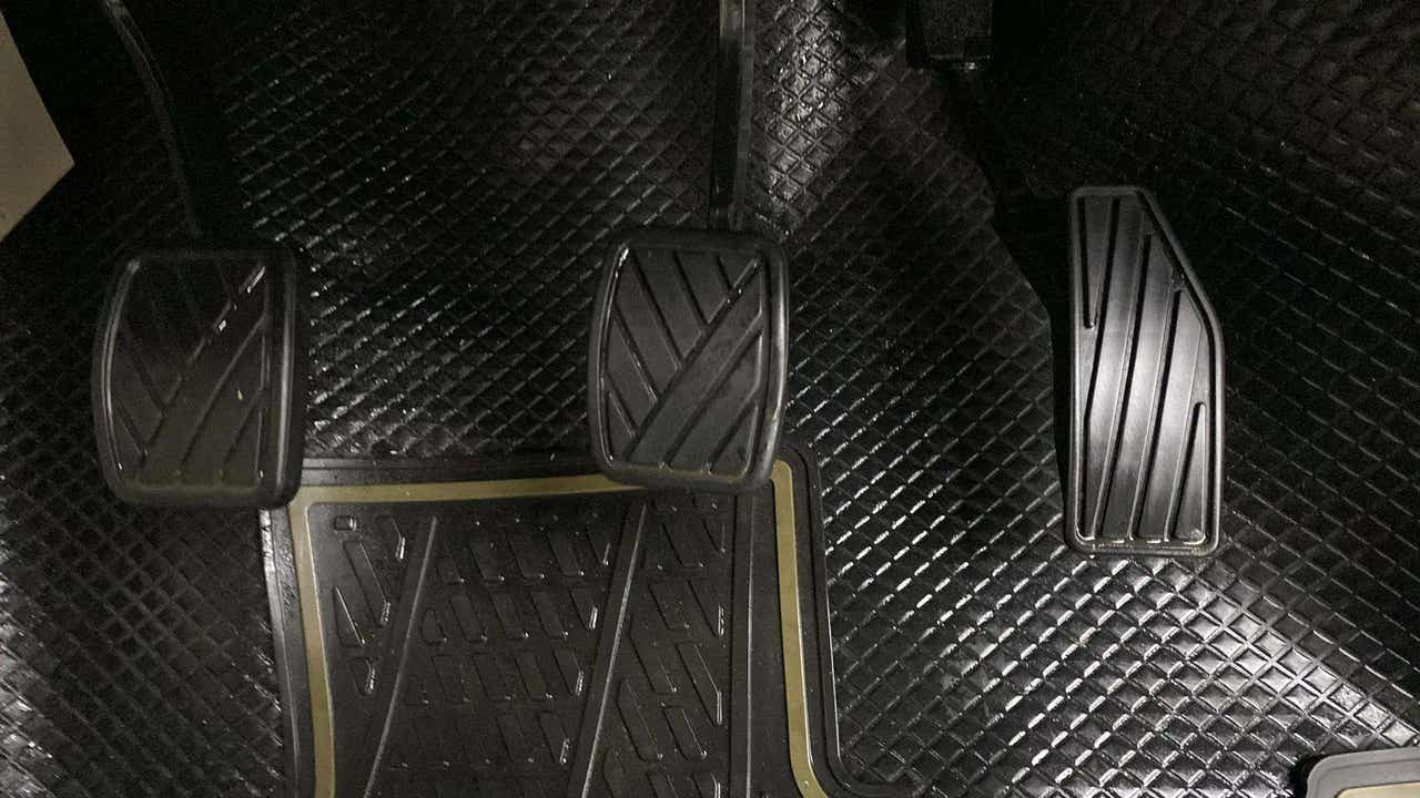 Footwell pedals close-up of a Maruti Suzuki Dzire 2018-2023