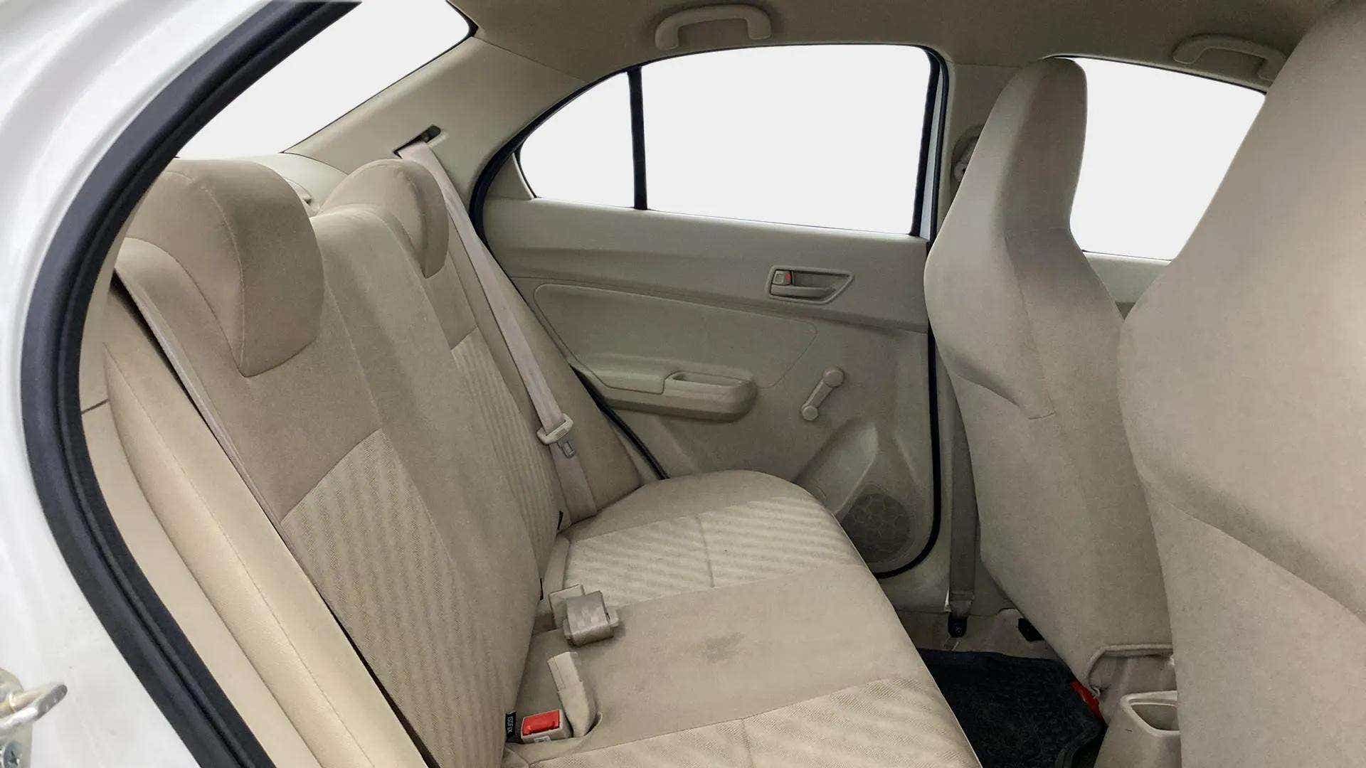 Rear seat view of a Maruti Suzuki Dzire