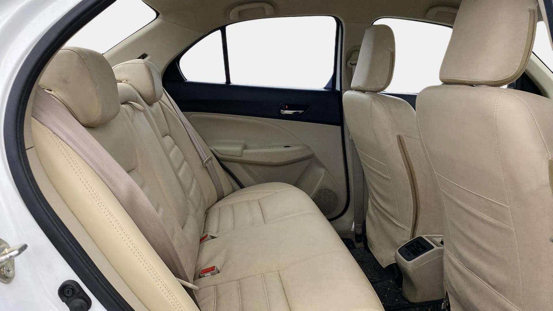 Rear seat view of a Maruti Suzuki Dzire